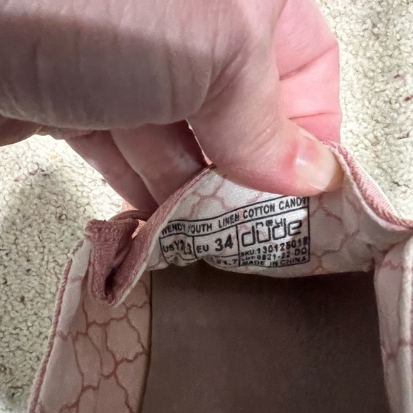 Girls kids youth Hey Dude pink linen cotton candy shoes Y2-3 - Picture 2 of 8